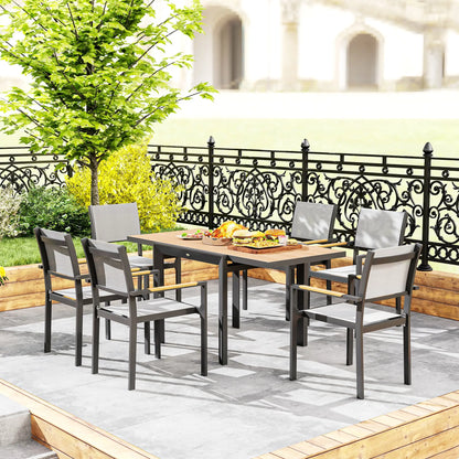 Nancy's Cornaredo Tuintafel - Terrastafel - Eettafel voor Buiten - Uitschuifbaar - Hout / Grijs - ± 80/160 x 80 x 75 cm