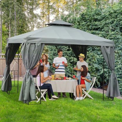 Nancy's Dornelas Paviljoen - Party Tent - Prieel - Tuin Paviljoen - Grijs - 295 x 295 cm