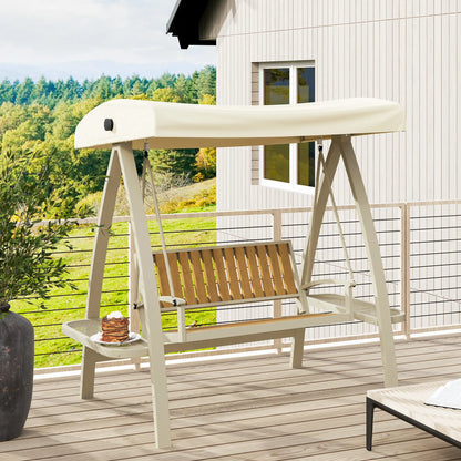 Nancy's Gaverina Schommelbank - Hollywoodschommel - Tuinschommel - Beige - 200 x 120 x 190 cm