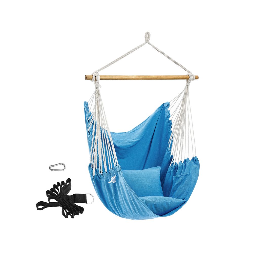 Nancy's Honolulu Hanging Chair With Cushions - Blue