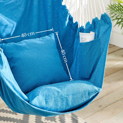 Nancy's Honolulu Hanging Chair With Cushions - Blue