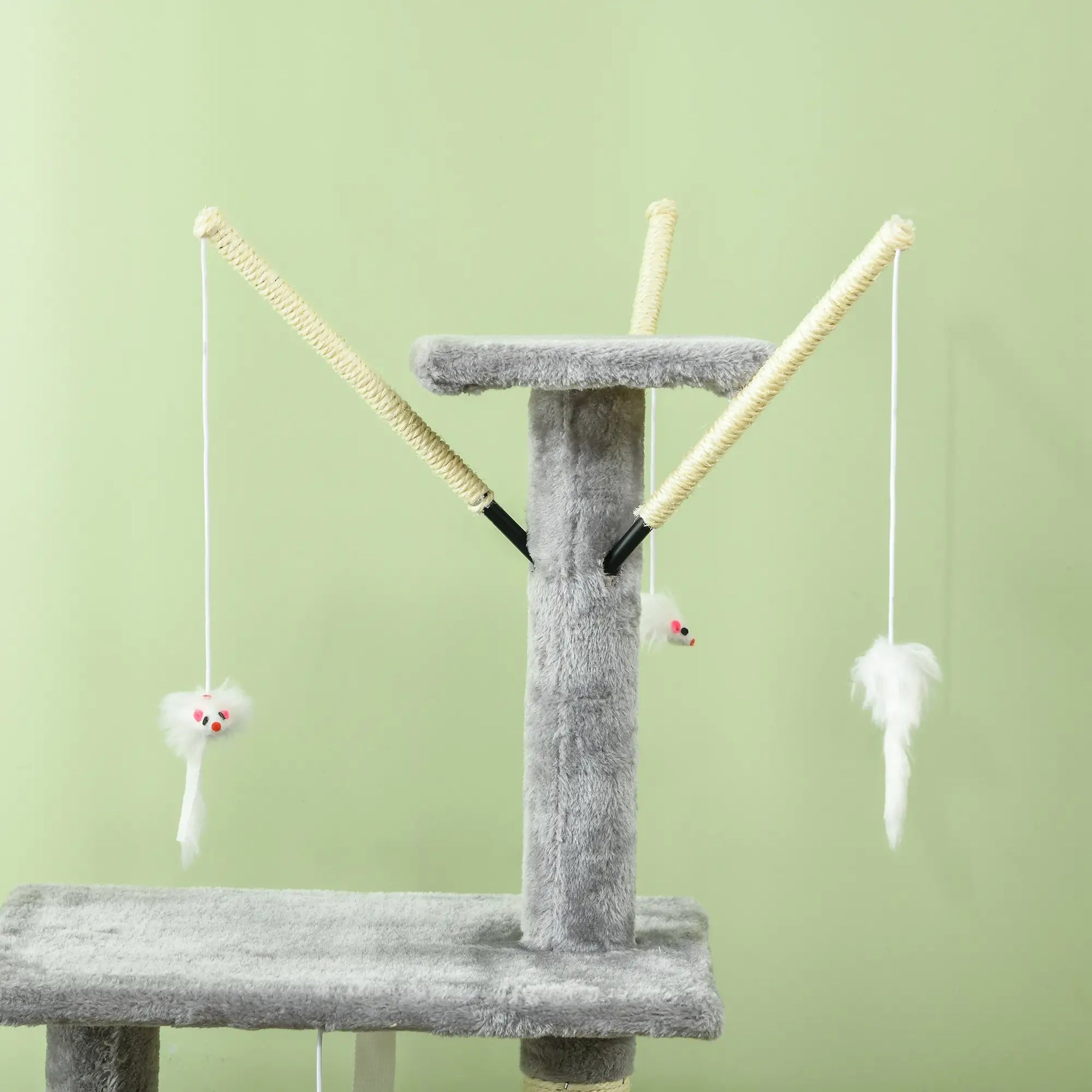 Nancy's Frassilongo Krabpaal - Kattenboom - Grijs - Pluche - ± 50 x 35 x 135 cm