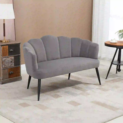 Nancy's Laurino 2-Zitsbank - Zitbank - Donkergrijs - Fluweel - ± 130 x 65 x 80 cm