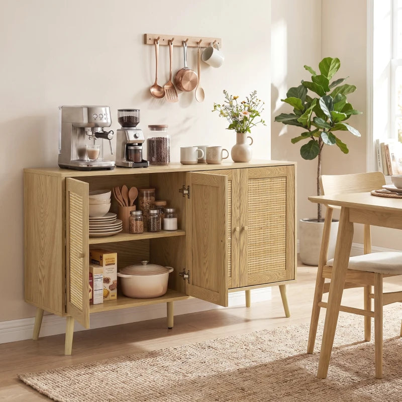 Nancy's Telve Dressoir - Opbergkast - Sideboard - Boho Stijl - Natuurlijk hout - 140 x 40 x 75 cm