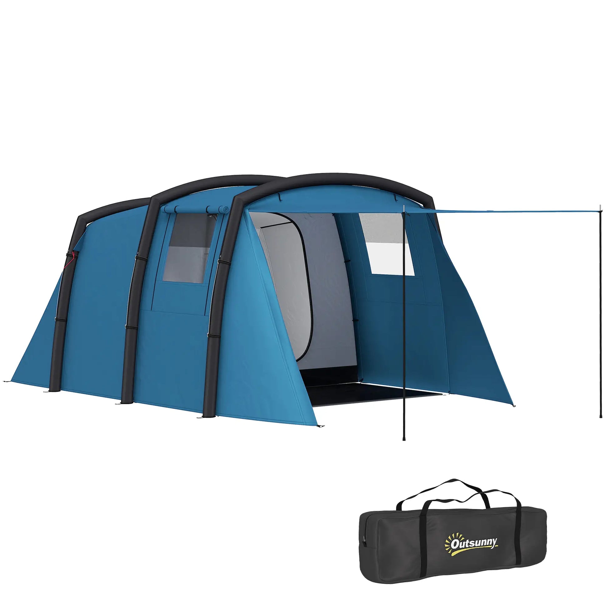 Nancy's Garlasco Kampeertent - Campingtent - Waterdicht & anti-UV - Opblaasbaar - Blauw - 440 x 280 x 195 cm