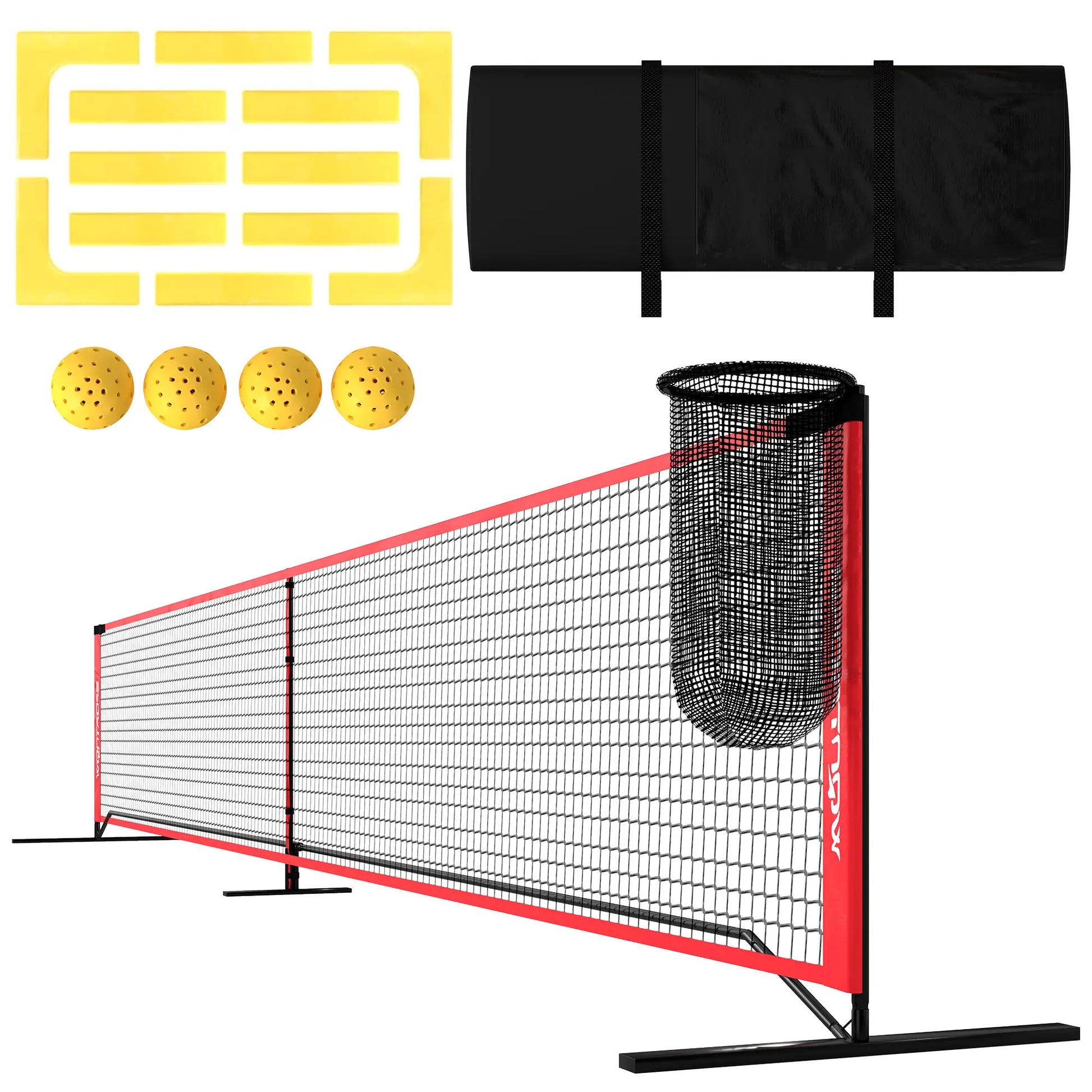 Nancy's Edolo Badminton Set - Speelset - Draagbaar - Rood / Zwart / Geel - ± 675 x 70 x 90 cm