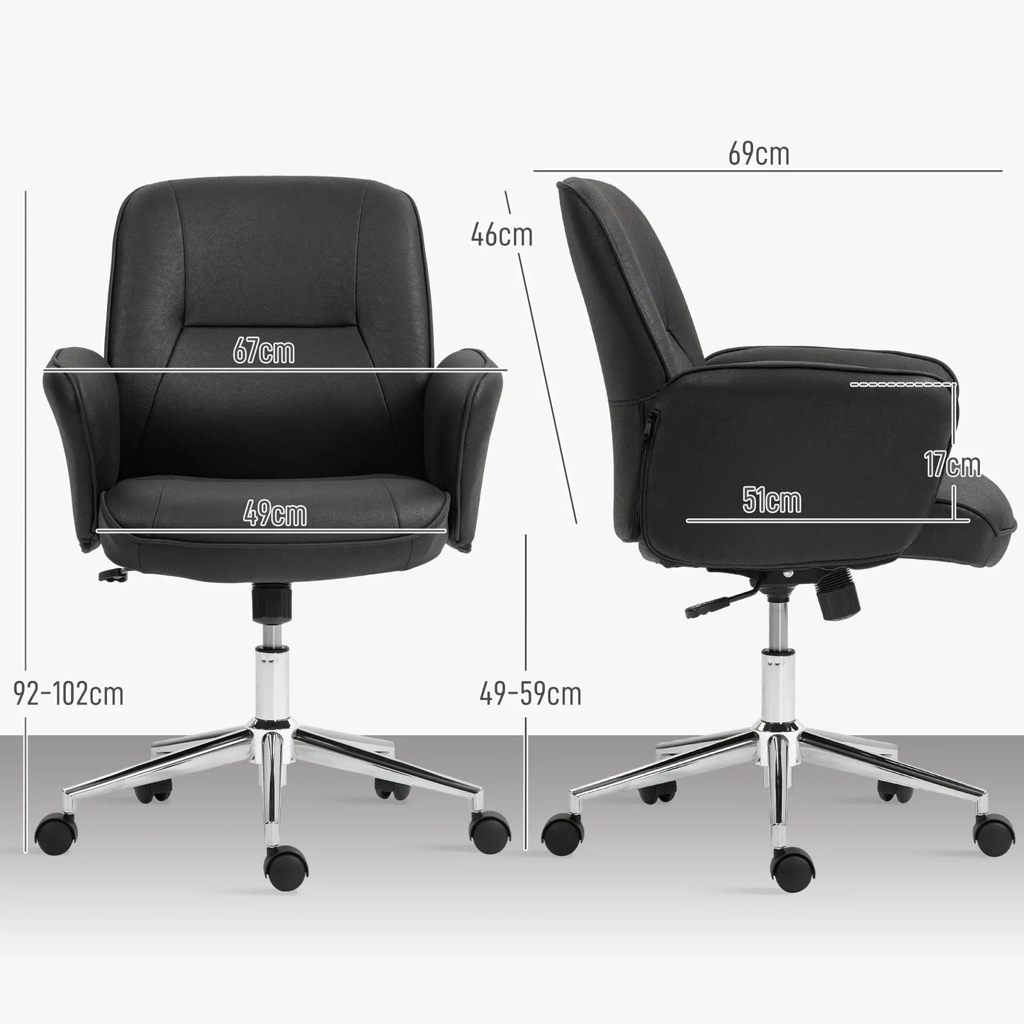 Nancy's Barro Bureaustoel - Directiestoel - Draaistoel - Verstelbaar - Ergonomisch - Zwart