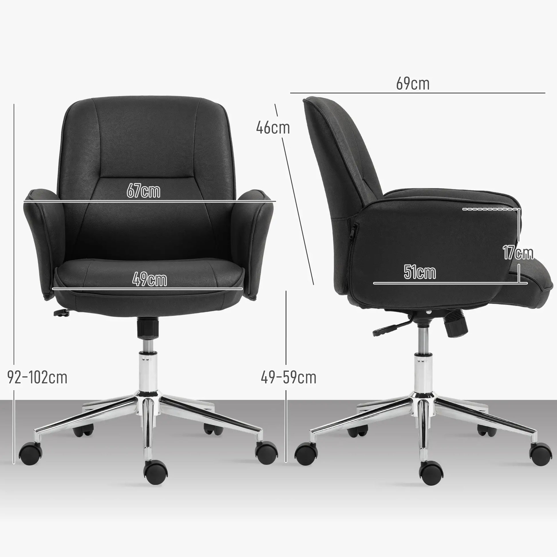 Nancy's Barro Bureaustoel - Directiestoel - Draaistoel - Verstelbaar - Ergonomisch - Zwart