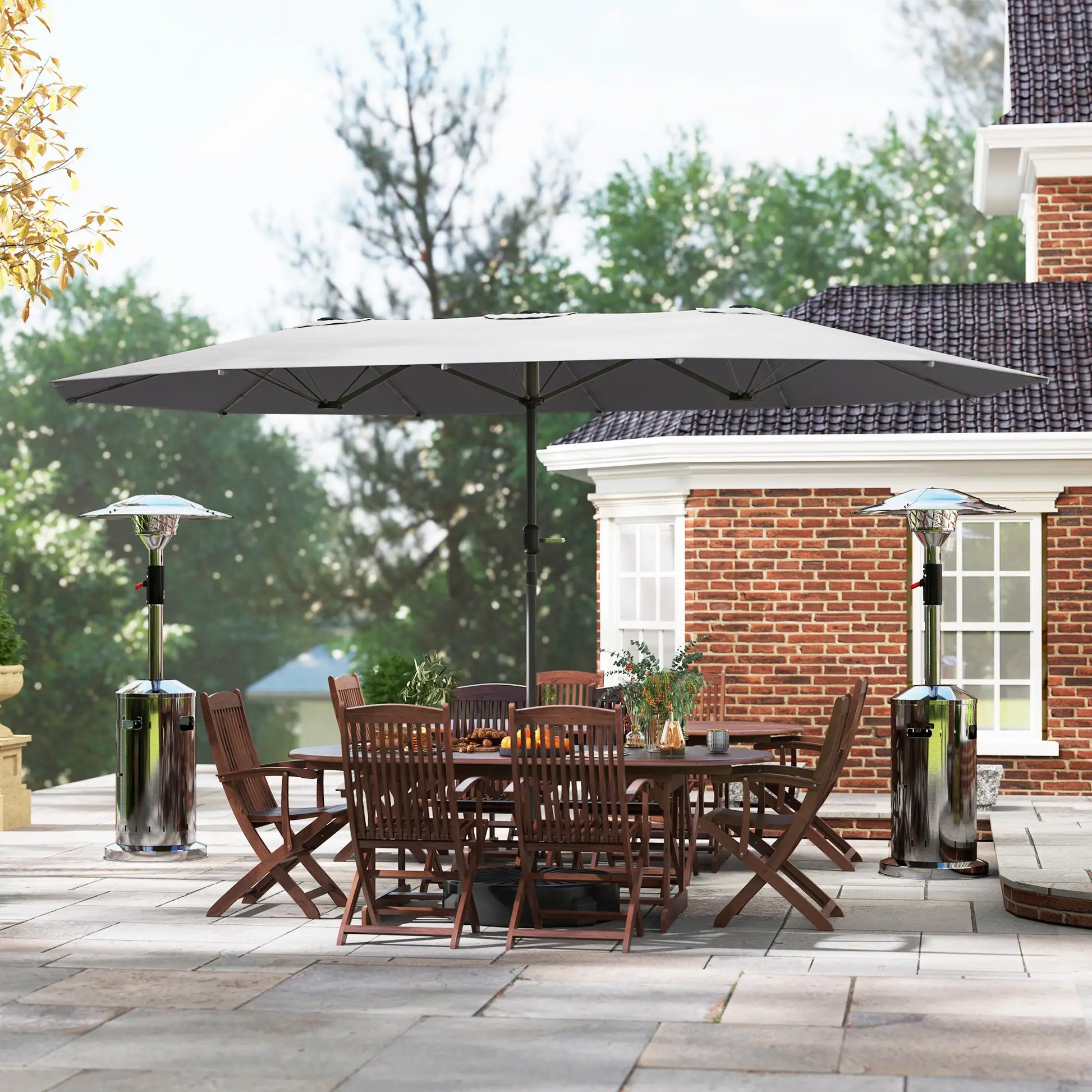 Nancy's Ciconicco Parasol - Tuinparasol - UV-bescherming - Grijs - ± 435 x 260 cm