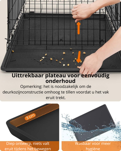 Nancy's Oleggio Hondenbench - Zwart - Staal - ± 120 x 70 x 110 cm