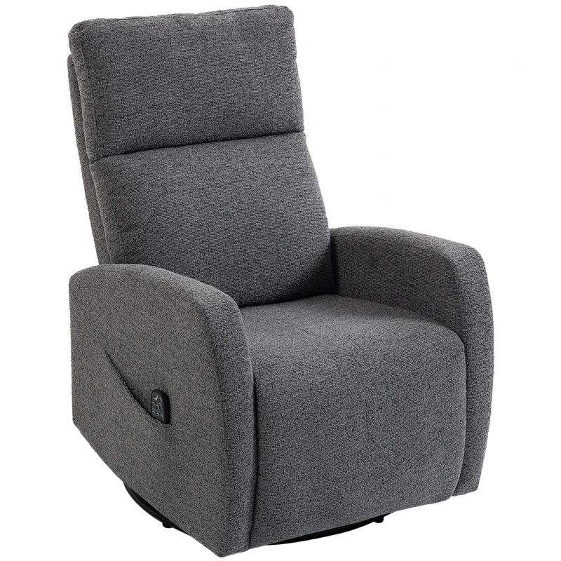 Nancy's Spiazzo Massagestoel - Relaxfauteuil - Draaibaar - Schommelfunctie - Vibratie + Warmte - Donkergrijs - Chenille