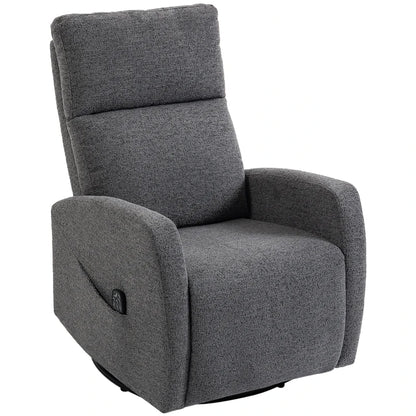 Nancy's Spiazzo Massagestoel - Relaxfauteuil - Draaibaar - Schommelfunctie - Vibratie + Warmte - Donkergrijs - Chenille