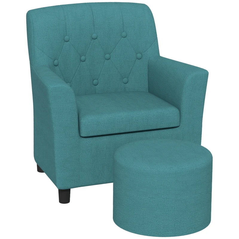 Nancy's Ivy Kinderstoel - Kinderfauteuil - Kinderbankje met Hocker - Blauw