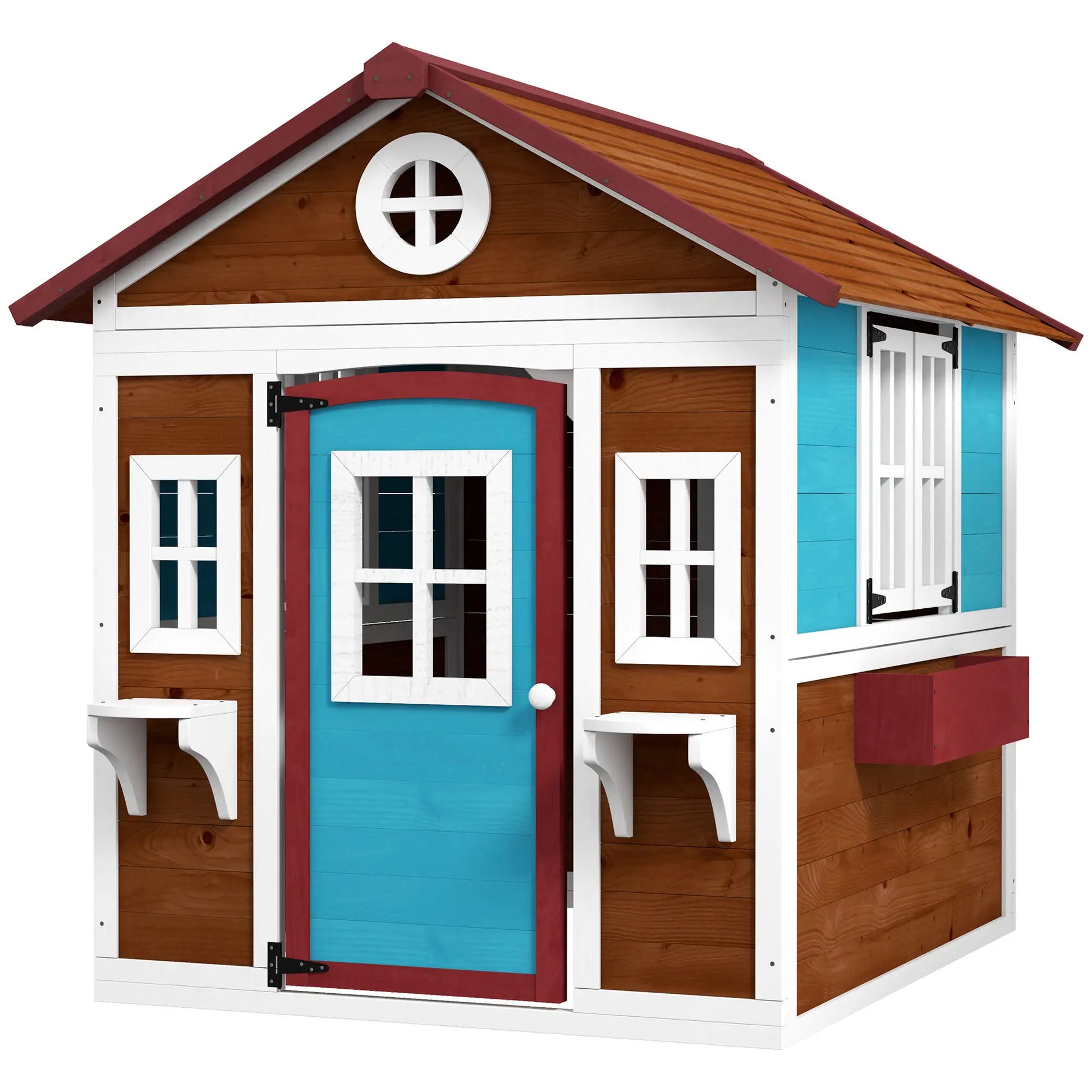 Nancy's Dolo Speelhuisje - Kinderspeelhuisje - Bruin - Dennenhout - ± 115 x 125 x 135 cm