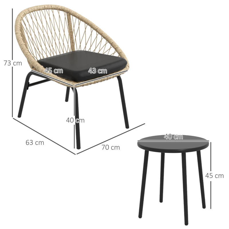 Nancy's Madail Tuinset - Zitgroep - Loungeset - 3-Delige Tuin Set - Rotan