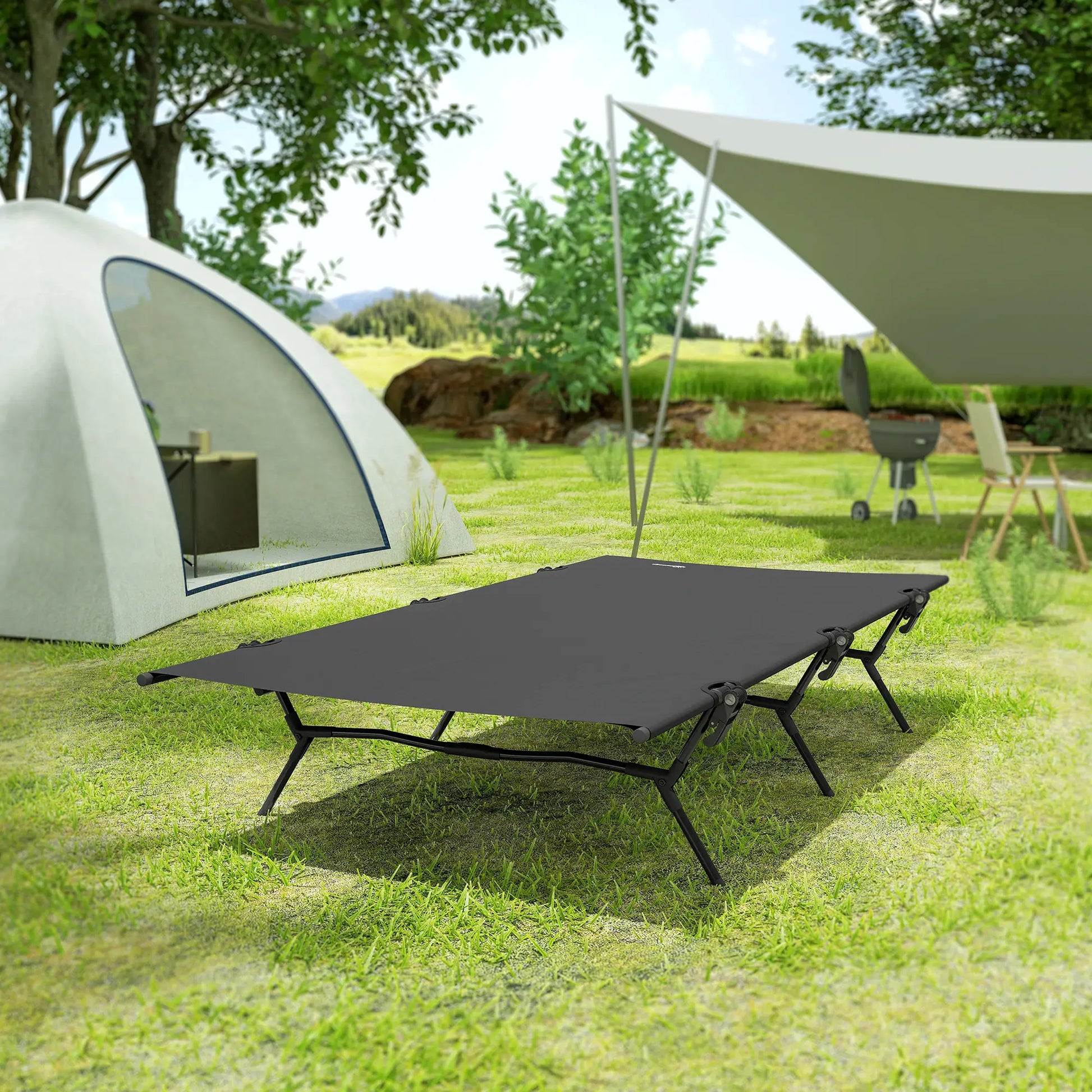 Nancy's Force Stretcher - Campingbed - Zwart - ± 200 x 100 x 35 cm