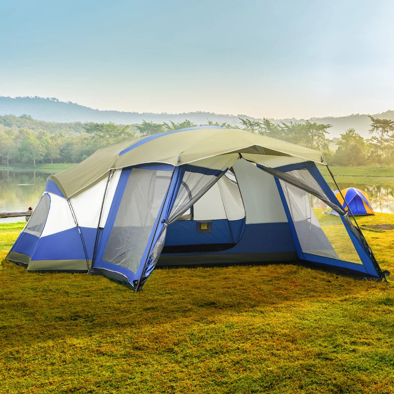 Tente de camping Nancy's Travasso - Tente de camping - 6 à 8 personnes - Bleu - ± 520 x 490 x 240 cm