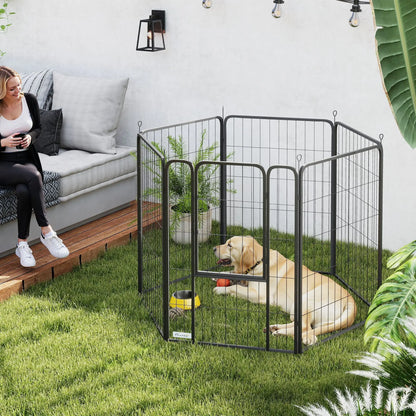 Nancy's Colazza Hondenbox - Honden ren - Puppyren - Puppybox - Zwart - Staal