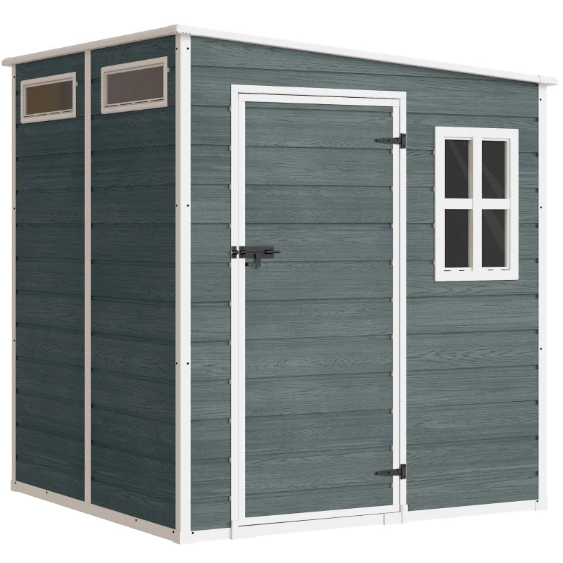 Nancy's Sacile Opbergschuur - Gereedschapsschuur - Tuinschuur - Grijs - Aluminium - 182 x 182 x 196/183 cm