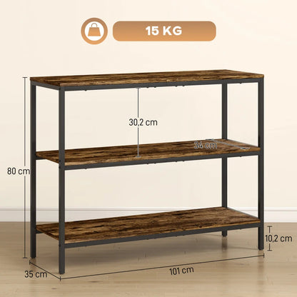 Nancy's Melzo Sidetable - Consoletafel - Bijzettafel - Bruin / Zwart - ± 100 x 35 x 80 cm