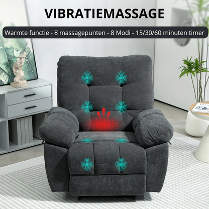 Nancy's Ferrandina Massagestoel - Relaxfauteuil - Loungestoel - Donkergrijs