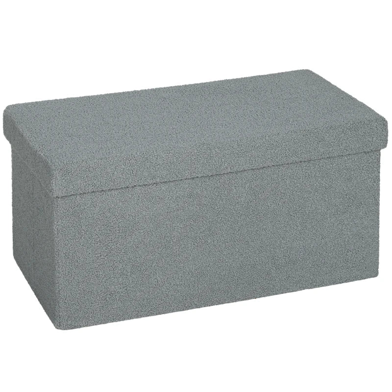 Nancy's Montescudo Opbergbank - Bankje met opbergruimte - Donkergrijs - Fluweel - ±  75 x 40 x 40 cm