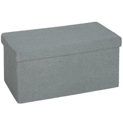 Nancy's Montescudo Opbergbank - Bankje met opbergruimte - Donkergrijs - Fluweel - ± 75 x 40 x 40 cm