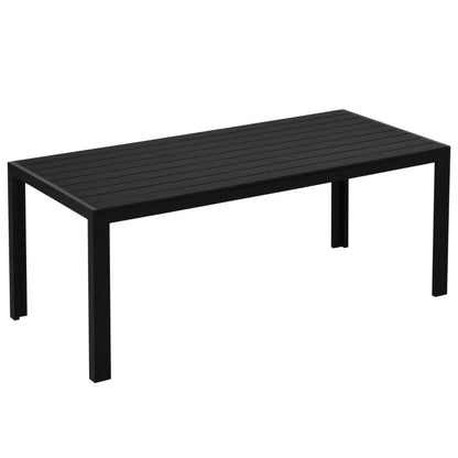 Nancy's Pelma Tuintafel - Tuinmeubel - Terrastafel - Eettafel voor buiten - Zwart - ± 190 x 85 x 70 cm