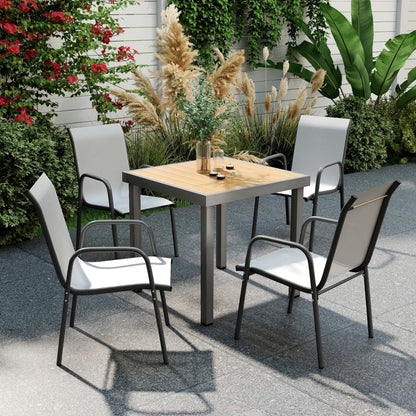 Nancy's Regalbuto Tuinstoelen - Balkonstoelen - Terrasstoelen - Set van 4 - Grijs