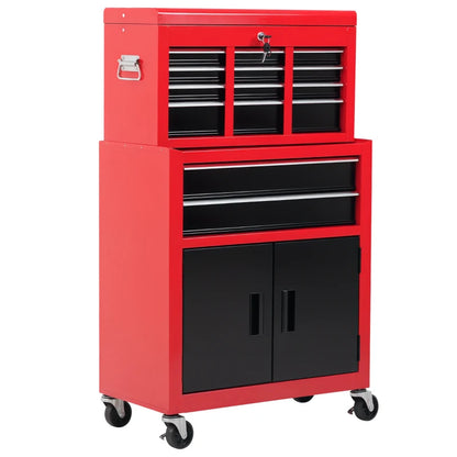 Nancy's Nebbiuno Werkplaatswagen - Gereedschapswagen - Gereedschapskist - Rood - Staal - ± 60 x 35 x 110 cm