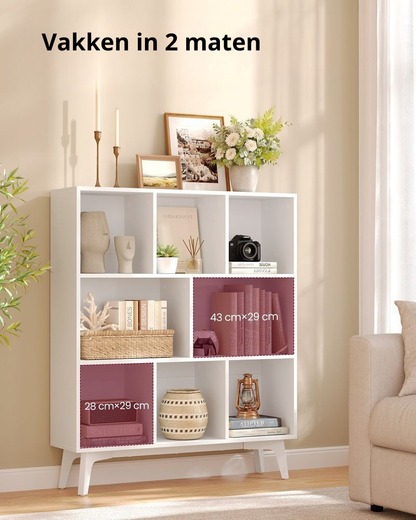 Nancy's Teulada Boekenkast - Opbergkast - Vitrinekast - Wit - 90 x 24 x 107,4 cm