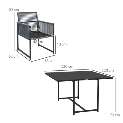 Nancy's Desejosa Tuinset - Diningset voor Buiten - Tuinstoelen - Tuintafel - Donkergrijs