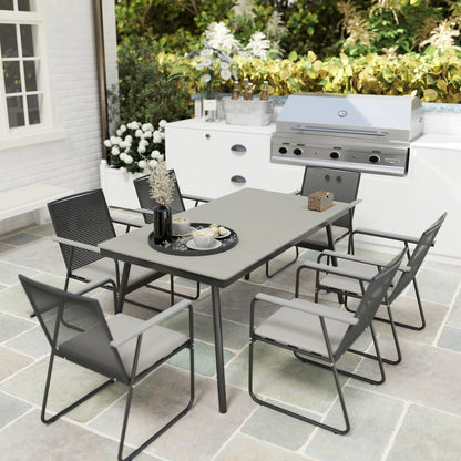 Nancy's Cori Tuinset - Tuinmeubelset - 7-Delige Set voor buiten - Grijs / Zwart