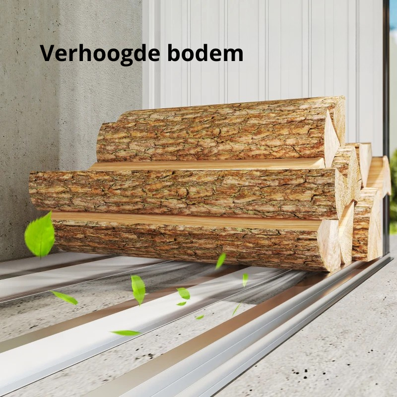 Nancy's Morgex Haardhoutopslag - Brandhout Opslag - Houtopslag - Donkergrijs - Staal