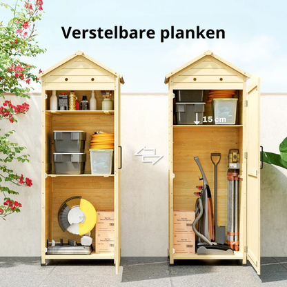 Nancy's Sale Tuinkast - Tuinschuur - Opbergkast voor buiten - Naturel Hout - Dennenhout - ± 85 x 60 x 215 cm