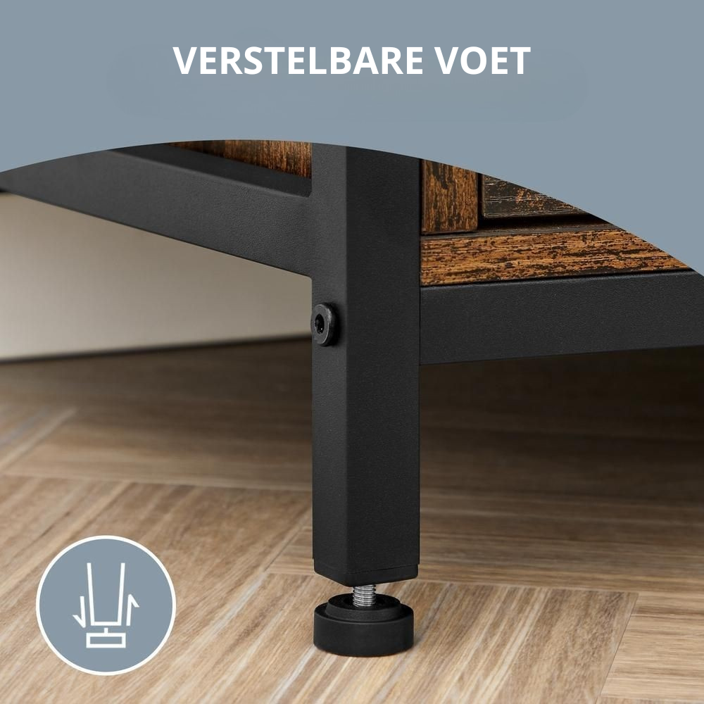 Nancy's Sesto TV-Meubel - TV Kast - Lowboard - Bruin / Zwart - ± 145 x 40 x 50 cm