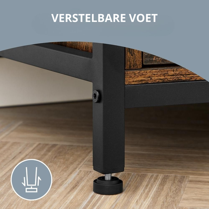 Nancy's Sesto TV-Meubel - TV Kast - Lowboard - Bruin / Zwart - ± 145 x 40 x 50 cm
