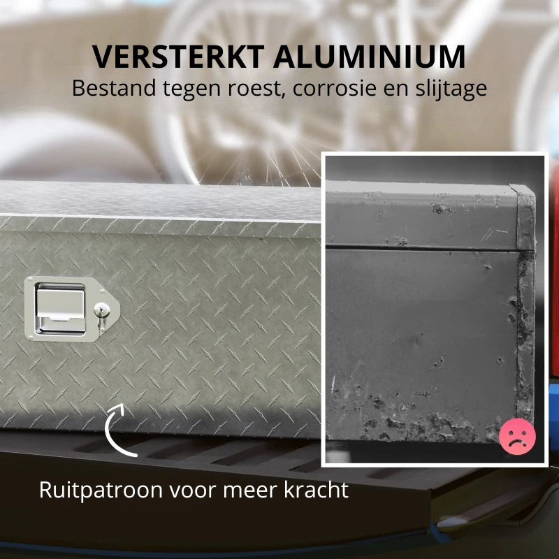 Nancy's Nerola Gereedschapskist - Gereedschapskoffer - Opbergbox - Zilver - Aluminium - ± 100 x 35 x 25 cm