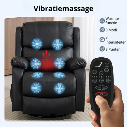 Nancy's Polverigi Massagestoel - Fauteuil met massagefunctie - Verwarmde massage & ontspanning - Zwart - Kunstleer