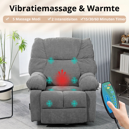Nancy's Ischia Massagestoel - Relaxfauteuil - Massage & warmte - Volledig verstelbaar - Grijs