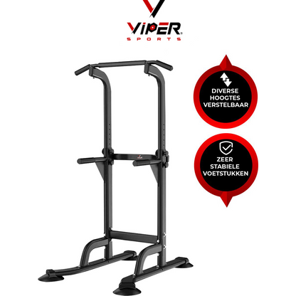 Viper Sports Strength Station - Rack d'entraînement - Rack de fitness - Multifonctionnel - Power Tower avec barre de traction - Hauteur réglable