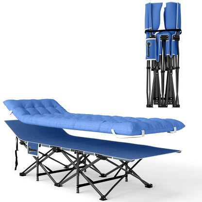 Nancy's Gattinara Stretcher - Campingbed - Veldbed - Blauw - ± 190 x 65 x 35 cm