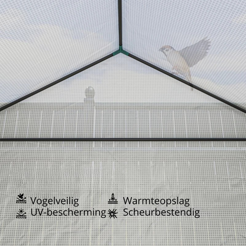 Nancy's Pocenia Kas met Plantenbak - Kweekkas - Plantenkas - Tuinkas - 2-in-1 ontwerp - Wit