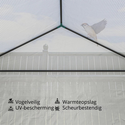 Nancy's Pocenia Kas met Plantenbak - Kweekkas - Plantenkas - Tuinkas - 2-in-1 ontwerp - Wit