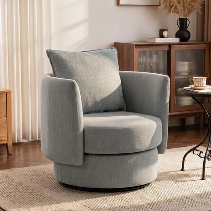 Nancy's Spiazzi Draaifauteuil - Draaistoel - Fauteuil - Relaxstoel - Lichtgrijs - Linnenlook