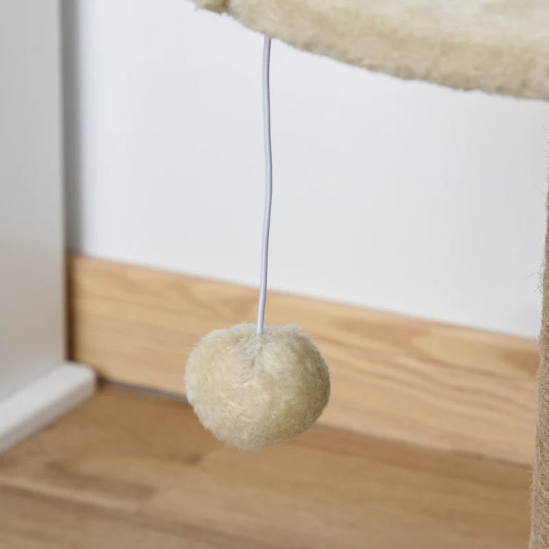 Nancy's Godim Krabpaal - Kattenbed - Met Speelbal - Natuurlijk / Créme Wit - ± 40 x 40 x 50 cm