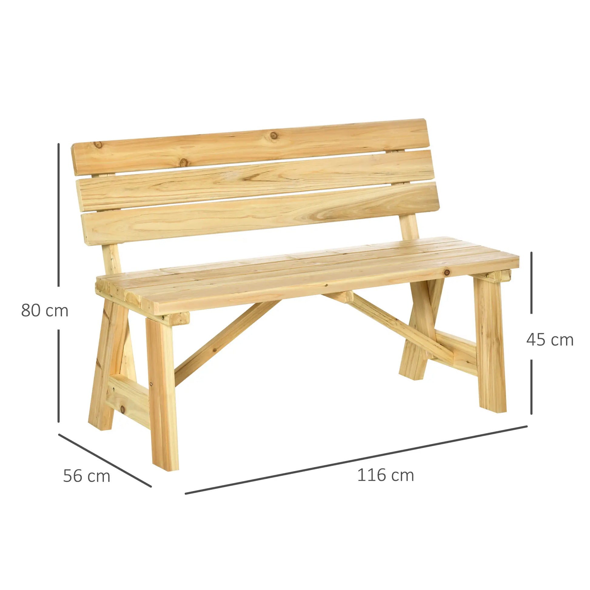 Nancy's Fabro Tuinbank - Parkbank - Balkonbank - Natuurlijk - Dennenhout - ± 115 x 55 x 80 cm