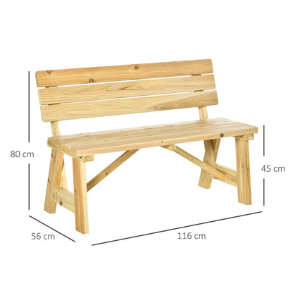 Nancy's Fabro Tuinbank - Parkbank - Balkonbank - Natuurlijk - Dennenhout - ± 115 x 55 x 80 cm
