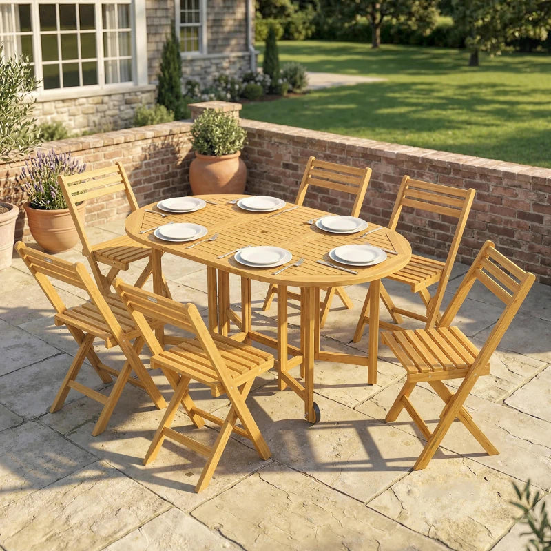 Nancy's Sarnonico Tuinset - Tuinmeubelset - Weerbestendig - Uitschuifbare tafel - Acaciahout