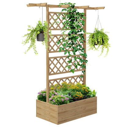Nancy's Covas Plantenbak - Plantenrek - Bloembed - Rek voor Klimplanten - Dennenhout - ± 160 x 55 x 185 cm